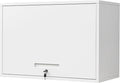 Yizosh Metal Wall Cabinet with Doors and Shelves, Floating Storage Unit for Garage or Basement (White, 21.6" H)