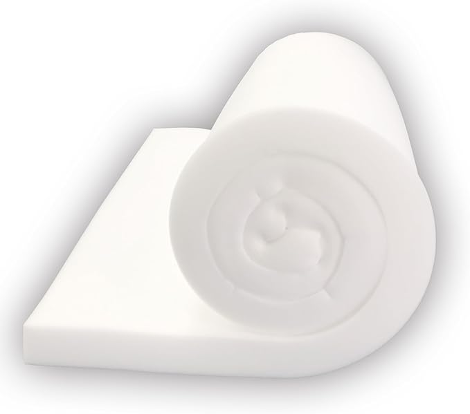 FOAMYFOAM High Density 1 inch Thick, 24 inch Wide, 72 inch Long Upholstery Foam, Cushion Replacement