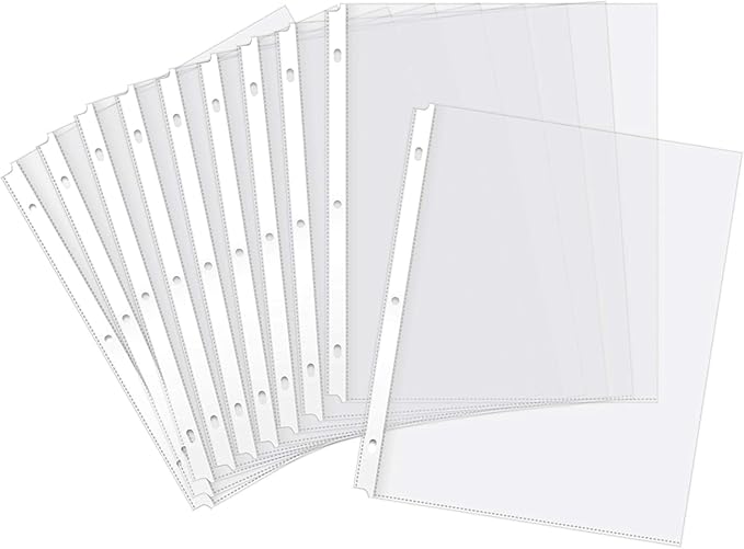 Sheet Protectors, 100 Count Clear Page Protectors for 3 Ring Binder, Top Loading Plastic Sleeves 8.5 x 11 inch