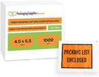 Packing List Enclosed Shipping Envelope 4.5"x5.5" Full Face Pouches Adhesive Bags Case of 1000