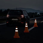 RoadHero 18 Inch 2 Pack Collapsible Traffic Safety Cones, Multi Purpose Pop-up Cones with Reflective Collar for Road Safety, Orange Cones for Driving Training, Parking Lots