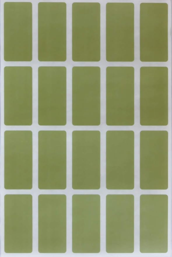 Royal Green Olive Green Rectangular Page Marker Stickers 1.57 inch x 0.75 inch - Colored File Labels (40mm x 19mm) - 100 Pack