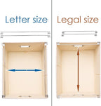 PRANDOM File Organizer Box - Set of 4 Collapsible Decorative Linen Filing Storage Hanging File Folders with Lids Office Cabinet Letter/Legal Size Light Grey (17x14x11.2 inch)