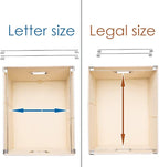 PRANDOM File Organizer Box - Set of 2 Collapsible Decorative Linen Filing Storage Hanging File Folders with Lids Office Cabinet Letter/Legal Size Light Grey (17x14x11.2 inch)