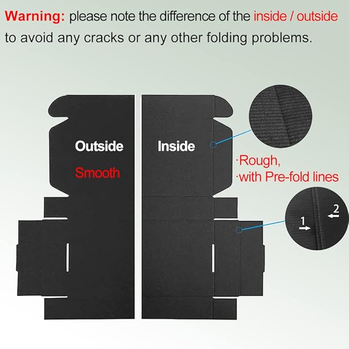 50 Pack 5x5x2'' Small Shipping Boxes, Black Corrugated Cardboard Mailers for Mailing Packaging Small Business(BK552-50)
