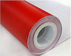 F & B LED LIGHTS Red 3D Carbon Fiber Film Twill Weave Vinyl Sheet Roll Wrap (60" X 60", Red)