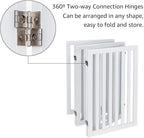 unipaws 36”H Free Standing Pet Gate for Dog and Cat, Tall Wooden Dog Gates for Doorway, Stairs, Doggy Room Divider, Foldable Pet Fence for The House, Expandable Doggy Barrier, Indoor Use, White