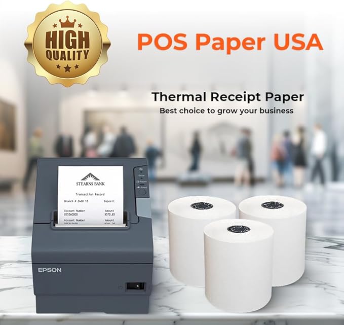 3 1/8" x 119' Thermal Paper (50 Rolls/Case) - BPA Free
