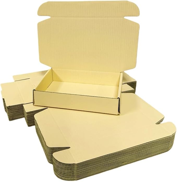 20 Pcs 15.8 x 10.2 x 2 inches Shipping Boxes for Small Business Cardboard Corrugated Mailer Boxes for Shipping Packaging Holidays Craft Gifts Giving Products (Butter Yellow, 15.8 x 10.2 x 2")