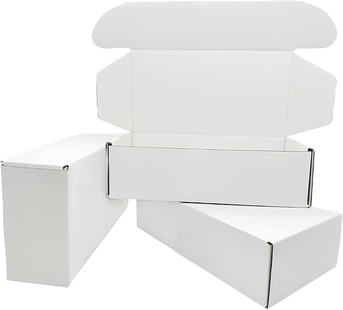 7x3.5x2 inch Small White Mailers Boxes Recyclable Corrugated Gift Box for Packaging Shipping Set of 10