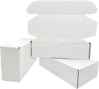 7x5x2 inch Small White Mailers Boxes Recyclable Corrugated Gift Box for Packaging Shipping Set of 10
