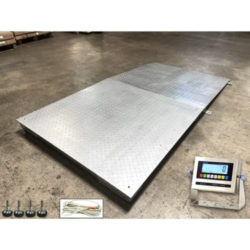 Galvanized NTEP Heavy Duty Industrial 48" x 48" Floor Scale Accurate Digital Pallet Scales for Warehouse or Shipping Weighing (2500 Ibs x 0.5 Ib)