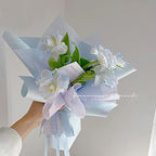 FWSA WRAPS Korean Floral Paper for Bouquets, Florist Wrapping Kraft Paper Roll, Bouquet Packing Material Gift Wrapping Paper 23.23 x 288 inches (Color 1 (Dark Blue))