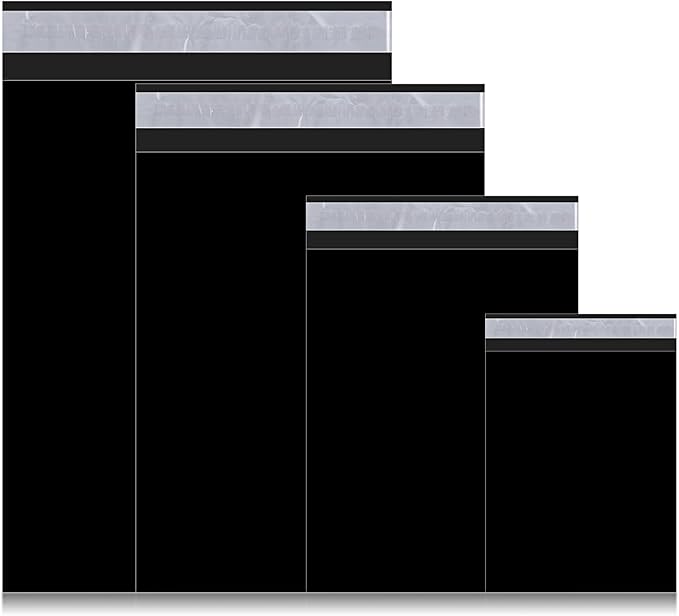 Outus 120 Pcs Poly Mailer Envelope 4 Sizes Shipping Bags Self Adhesive Clasp Envelope Self Adhesive Tear Proof Mailing Covers(13 x 17 In, 15 x 20 In, 16 x 22 In, 18 x 24 in,Black)