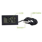 Black Digital LCD Thermometer Temperature Monitor with External Probe for Fridge Freezer Refrigerator Aquarium (Fahrenheit) (6pcs)