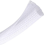 CrocSee 10ft - 1/2 inch Braided Cable Management Sleeve Cord Protector - Self-Wrapping Split Wire Loom for TV/Computer/Home Theater/Engine Bay - White