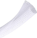 CrocSee 10ft - 1 inch Braided Cable Management Sleeve Cord Protector - Self-Wrapping Split Wire Loom for TV/Computer/Home Theater/Engine Bay - White