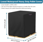 Pallet Cover, 4 Ft. x 5 Ft. x 4 Ft. Waterproof Heavy Duty Pallet Covers Fits Large Pallets, Fade Resistant Cargo Turnover Cover With Zipper - 60"L x 48"W x 48H"