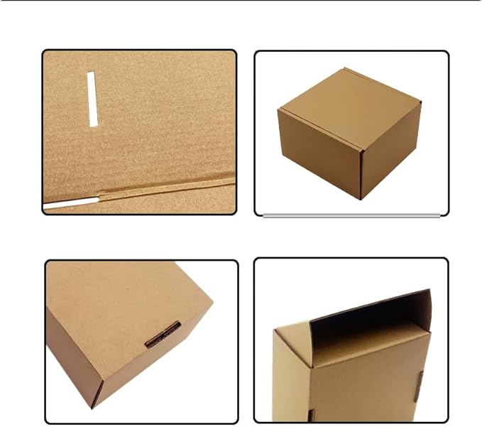 5x5x3 inch Shipping Boxes Pack of 25, Brown Corrugated Cardboard Box Mailer Boxes for Packaging Small Business Shipping，Recyclable Moving Storage Mailing Boxes Bulk Book Literature Gift Giving