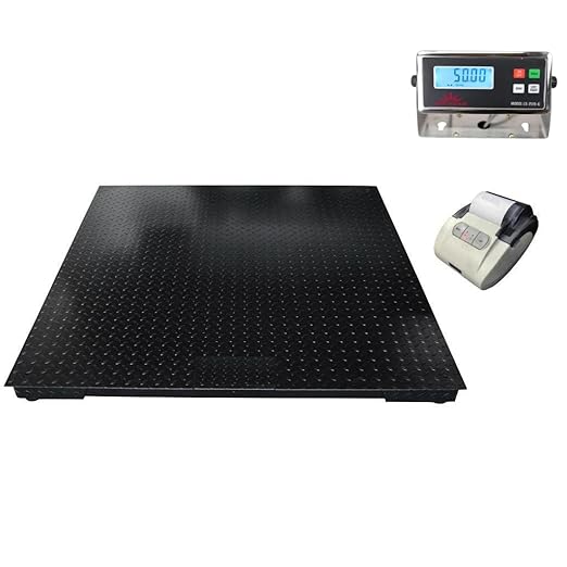Liberty Industrial Floor Scale with Indicator & Printer, Accurate Digital 60" x 60" Pallet Scales for Warehouse or Shipping Weighing | 2500 lbs x 0.5 lb