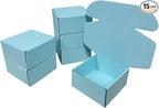 15 Pcs 6 x 6 x 3 inches Corrugated Cardboard Gift Boxes Recyclable Shipping Boxes for Mailing & Holidays, Wedding, Birthday, Gifts Packaging (Sky Blue, 6 x 6 x 3")