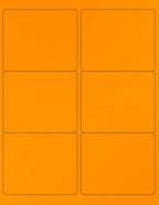 NextDayLabels - 8-1/2 x 11 Neon Color High Light Fluorescent Labels for Laser & Inkjet Printer (Orange Fluorescent, 4" x 3-1/3" - 6 Per Page | 300 Labels)