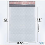 8.5x12, Poly Bubble Mailers, #2, Made in USA, Padded Envelopes, Package Bags, Shipping Envelopes with Bubble, Packing Bags for Small Business, With Self Seal Tape, Usable size 8.5x11, 100 Pack