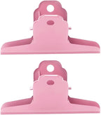 2PCS Extra Large Binder Clips Metal Bulldog Clips Large Paper Clamps Holder Chip Clips for Home School Office Drawing Bag Pink 4inch