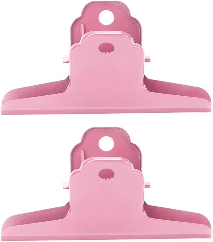 2PCS Extra Large Binder Clips Metal Bulldog Clips Large Paper Clamps Holder Chip Clips for Home School Office Drawing Bag Pink 4inch