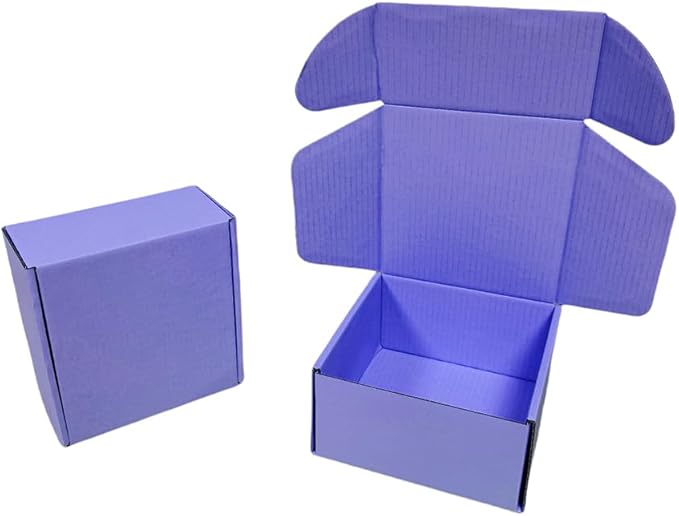 15 Pcs 6 x 6 x 3 inches Corrugated Cardboard Gift Boxes Recyclable Shipping Boxes for Mailing & Holidays, Wedding, Birthday, Gifts Packaging (Lavender, 6 x 6 x 3")