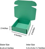 15 Pcs 6 x 6 x 2 inches Corrugated Cardboard Gift Boxes Recyclable Shipping Boxes for Mailing & Holidays, Wedding, Birthday, Gifts Packaging (Mint green, 6 x 6 x 2")