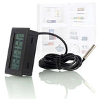 Black Digital LCD Thermometer Temperature Monitor with External Probe for Fridge Freezer Refrigerator Aquarium -Fahrenheit (10pcs)