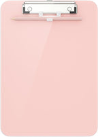 Hongri Plastic Clipboard with Pen Holder, Pink 8.5x11 Letter Size Clip Board for Classroom, Office, Students, Nurses and Women, Low Profile Clip, Size 12.5 x 9 in