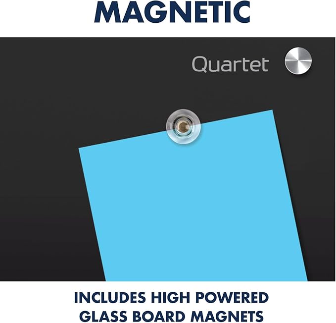 Quartet Magnetic Dry Erase Board, 72" x 48" Glass Whiteboard for Wall, Infinity, Black (G7248B)