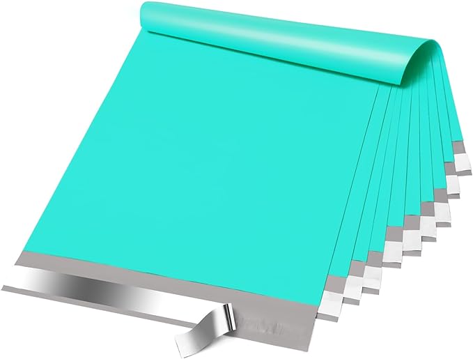 Fuxury Large Poly Mailers 14.5x19'' 200Pc, Waterproof Shipping Bags for Clothing, Strong Adhesive Mailers Poly Bags for Small Business Suppliers, Durable Shipping Envelopes Mailing Bags Teal