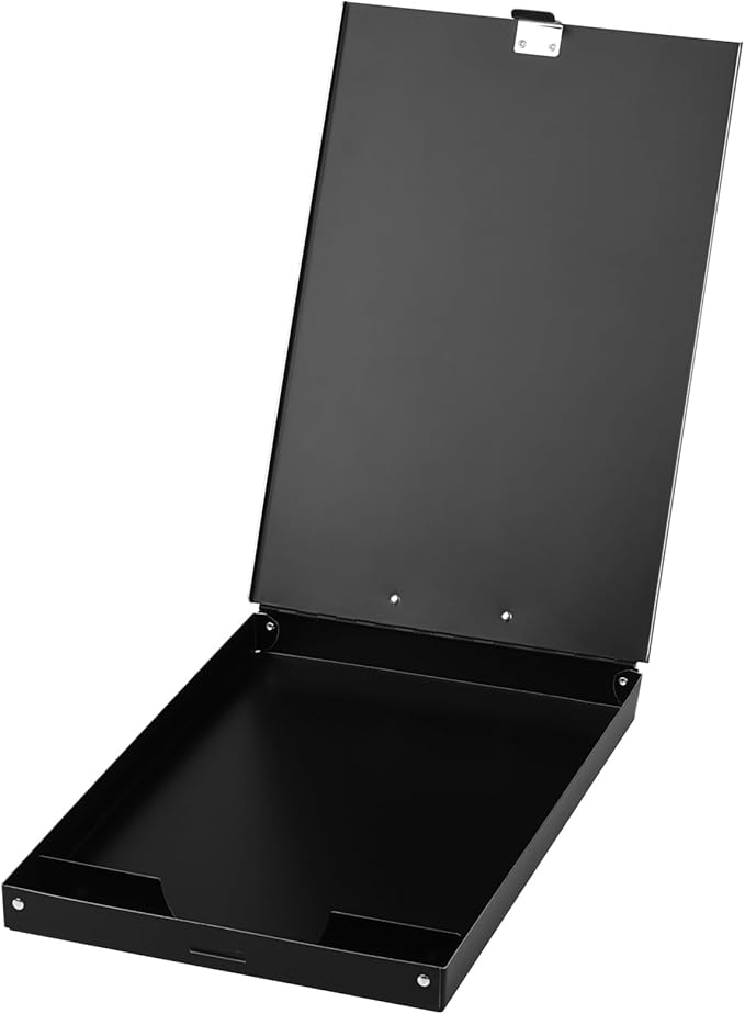ZCZN Aluminum Clipboard with Storage, 2 Pack Recycled Metal Clipboard Box, Form Holder, Suitable for School, Office, Jobsite or Medical Staff, 9.25 x 13.78 Inches, Black