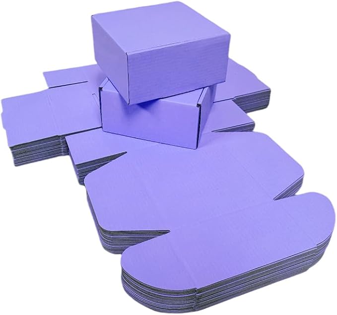 10 Pcs 9.8 x 9.8 x 4 inches Large Size Corrugated Cardboard Gift Boxes Recyclable Shipping Boxes for Mailing & Holidays, Wedding, Birthday, Gifts Packaging (Lavender, 9.8 x 9.8 x 4")