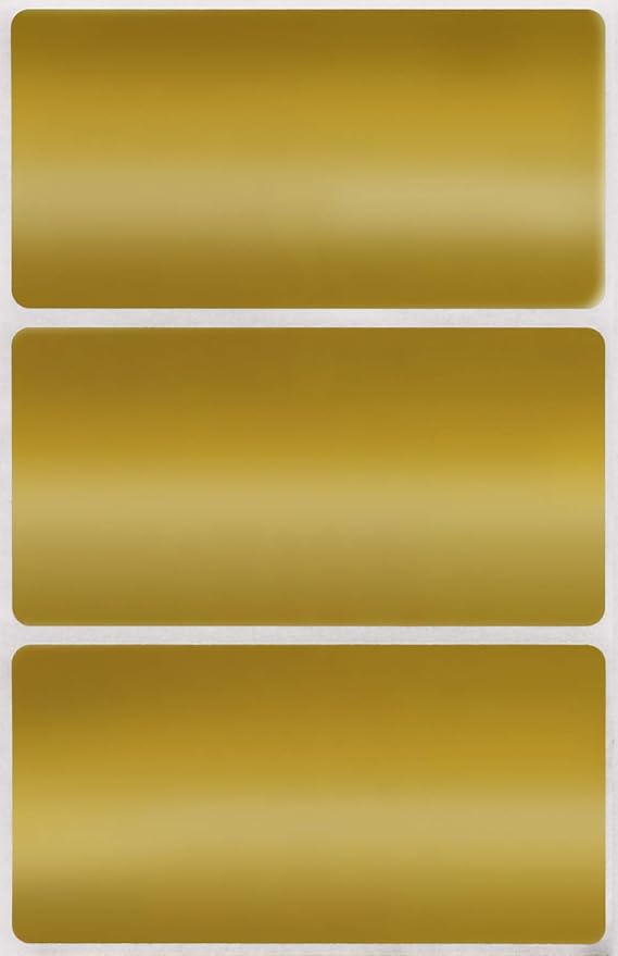 Royal Green 4" inch x 2" inch Sticker Rectangular Metallic Gold Labels (102 mm x 51 mm) - 300 Pack
