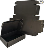50 Pack 9x6x2'' Small Shipping Boxes, Black Corrugated Cardboard Mailers for Mailing Packaging Small Business (BK962-50)