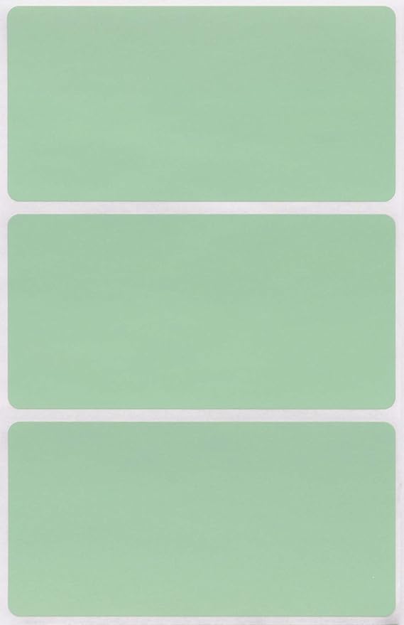 Royal Green 4" x 2" Blank Stickers to Write On Name Tags Color-Coding Labels for Moving, and Storage Boxes - 108 Sheets, 324 Labels (Pastel Green)