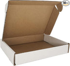 50 Pack 6x4x1'' Small Shipping Boxes, Corrugated Cardboard Mailers for Business, White (CM641)