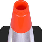 Fluorescent Orange/Green PVC Traffic Cones, Heavy Black Base Parking Lot Cone Structurally Stable Weatherproof Road Construction Safety Cones (8, Orange, 18" Medium)