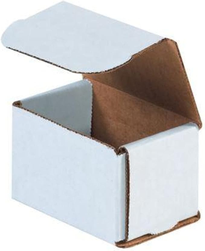 Secure Seal Shipping Boxes - 3x2x2" Mailers - White Foldable Corrugated Cardboard Packaging for Mailing, Moving, Storage, and Organizing - Strong Lightweight Foldable (Bulk 800 Pack)