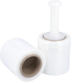 PSBM 12 Rolls 4 Inch x 650 Feet 100 Gauge Mini Stretch Film/Wrap with Plastic Handle, Heavy Duty Industrial Strength Clear Shrink Plastic Wrap for Moving, Packing, Shipping, Bundling & Storage