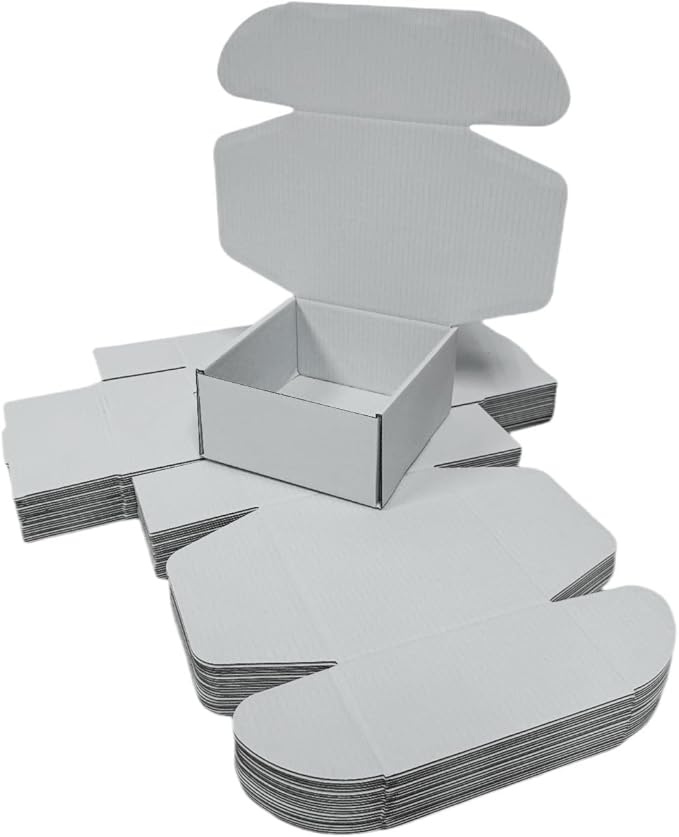 10 Pcs 9.8 x 9.8 x 4 inches Large Size Corrugated Cardboard Gift Boxes Recyclable Shipping Boxes for Mailing & Holidays, Wedding, Birthday, Gifts Packaging (Gray, 9.8 x 9.8 x 4")
