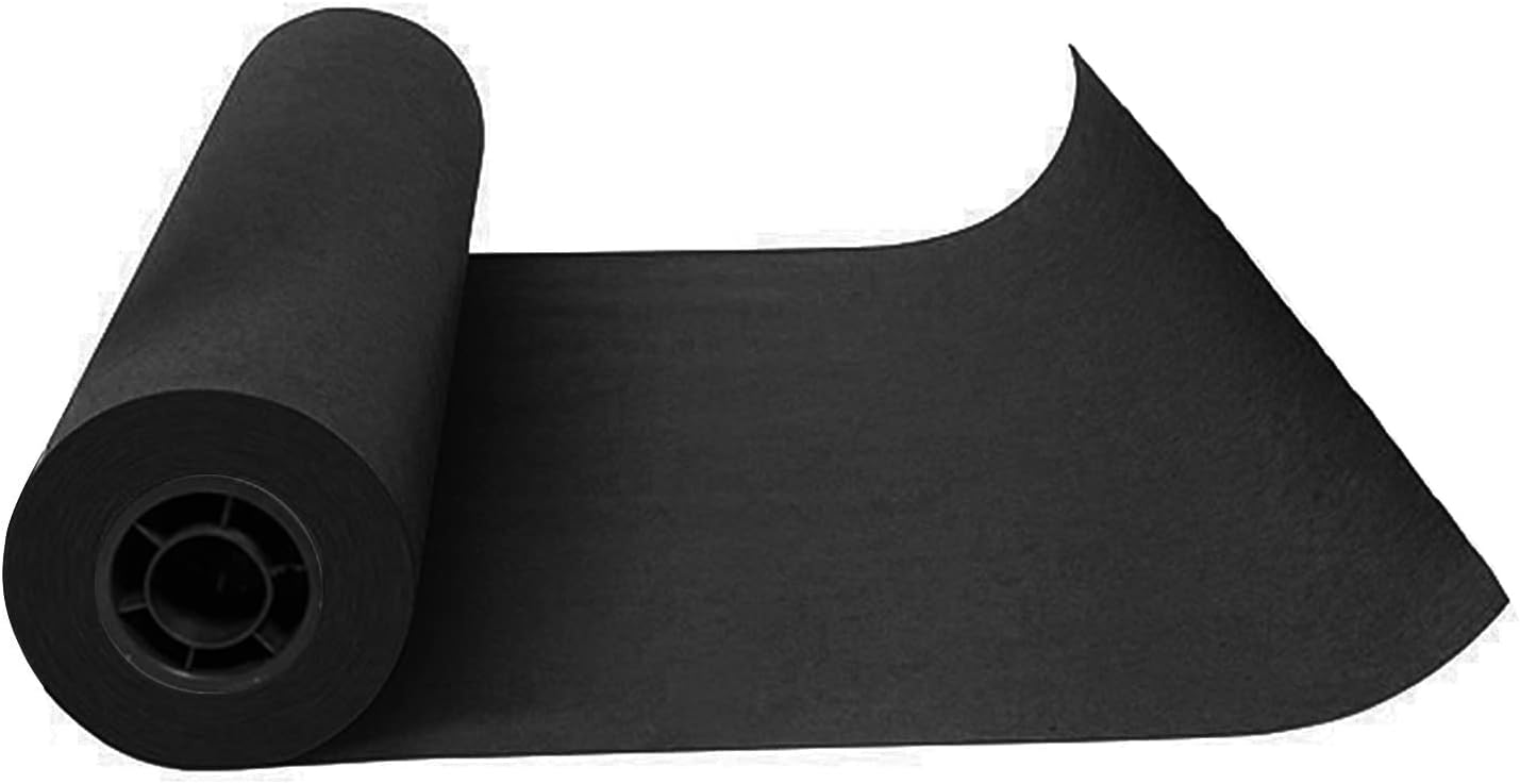 Kraft Paper Roll 24" x 98ft, Black Craft Paper 80GMS for Gift Package/Bouquet Flower Wrapping/Kids Arts Drawing/Bulletin Board/DIY/Box Moving Filler/Shipping Supplies/Table Cover, Unwaxed & Uncoated