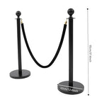 8 Packs Stanchion Posts Black Stainless Steel Stanchion Post Queue 5 ft Black Velvet Rope Red Carpet Ropes and Poles Crowd Control Barriers with Fillable Base for Theaters Wedding Exhibition