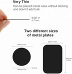 SALEX Replacement Metal Plates Set for Magnetic Car Phone Holder, Wall & Air Vent Mount, Cases, Magnets. Kit of 8 Black Rectangular Iron Discs Without Holes. 3M Adhesive Backing. Steel Sheets, 8 Pack.