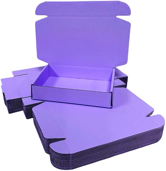 50 Pcs 7.9 x 4 x 1.2 inches Shipping Boxes for Small Business Cardboard Corrugated Mailer Boxes for Shipping Packaging Holidays Craft Gifts Phone Case Packaging (Lavender, 7.9 x 4 x 1.2")