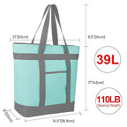 Insulated Reusable Tote Bag for Grocery Shopping for Women/Men, Pizza/Food Delivery Bag to Keep Food Cold/Hot for Commercial Food Transport, Cooler bags for Travel/Beach/Picnic, Green
